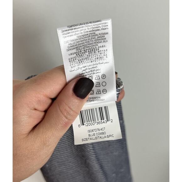 NWT BCBGENERATION Blue Combo Textured Floral Dress Swing Aline Size Small Women - Picture 7 of 7